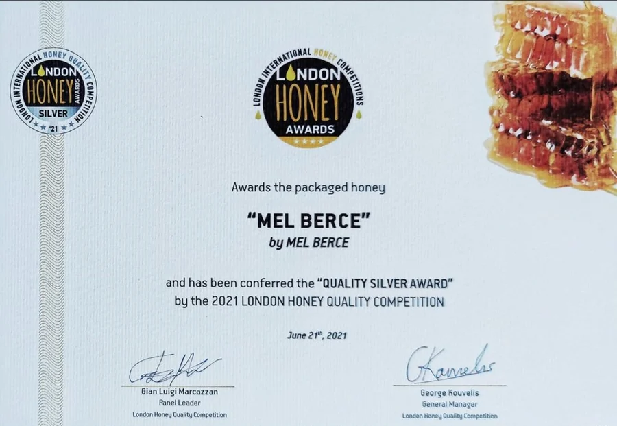 Diploma de prata London International Honey Awards 2021